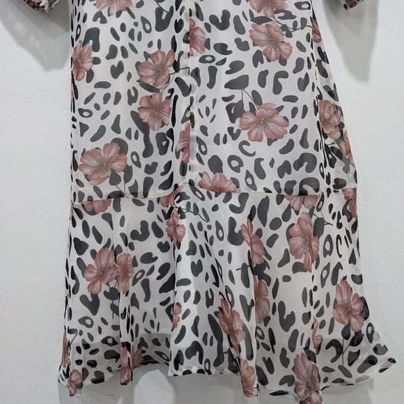 Sam Edelman NWT Floral & Leopard Faux Wrap Dress - Picture 9 of 14